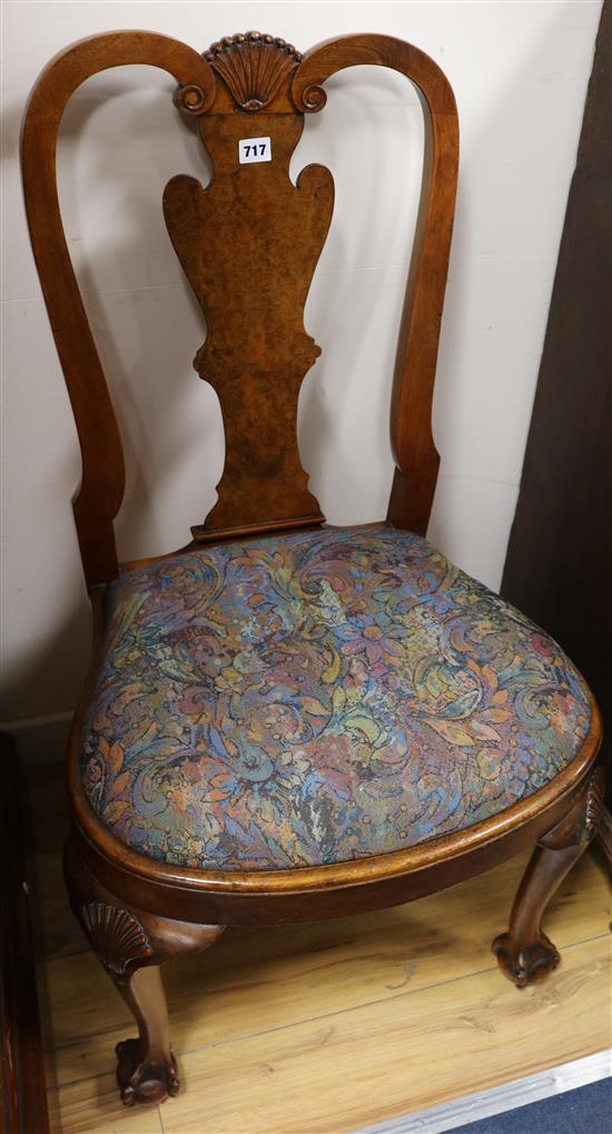 A pair of Queen Anne style walnut chairs